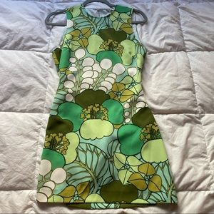 Zara green shift mini dress